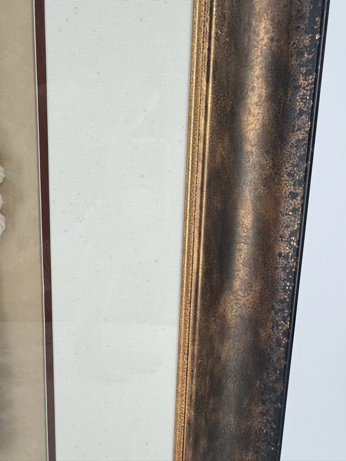 YVONNE FORBATH Framed Handmade Wool Weaving in Brown Gilt Frame