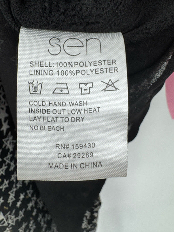 SEN Size XS Black Stars Skirt Set NWT