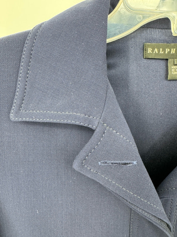 RALPH LAUREN BLACK LABEL Size 12 Navy Wool Blazer