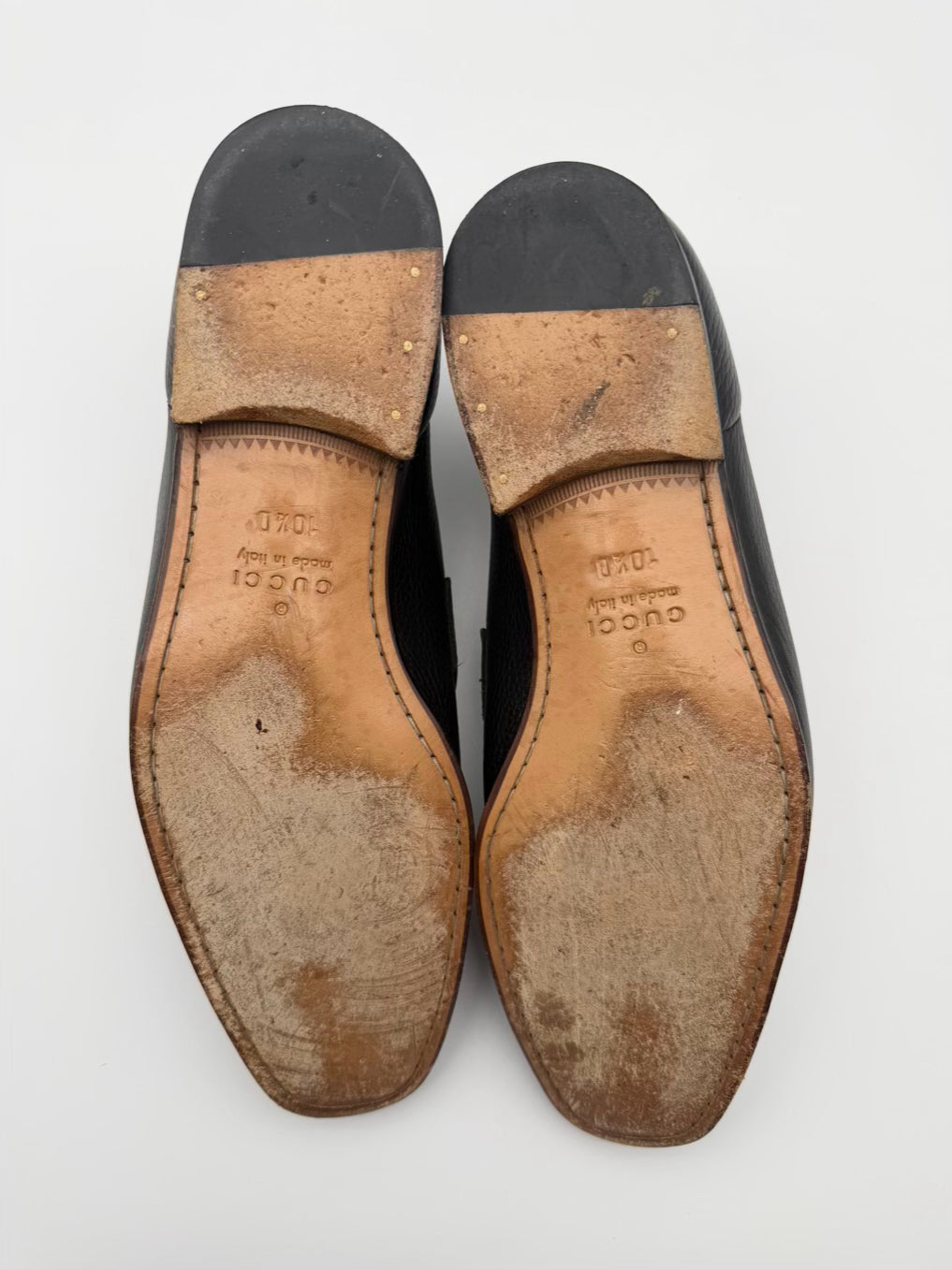 GUCCI Horsebit MENS Size 10.5 Black Leather Loafers