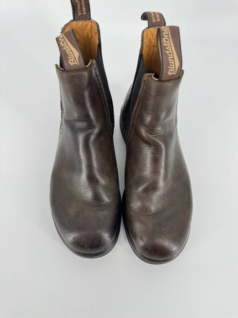 BLUNDSTONE Size 8 Chocolate Leather Boots