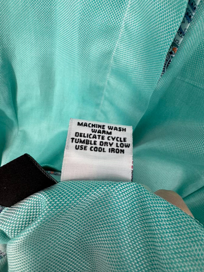 DEREGNAUCOURT Size S Teal Button Up Blouse