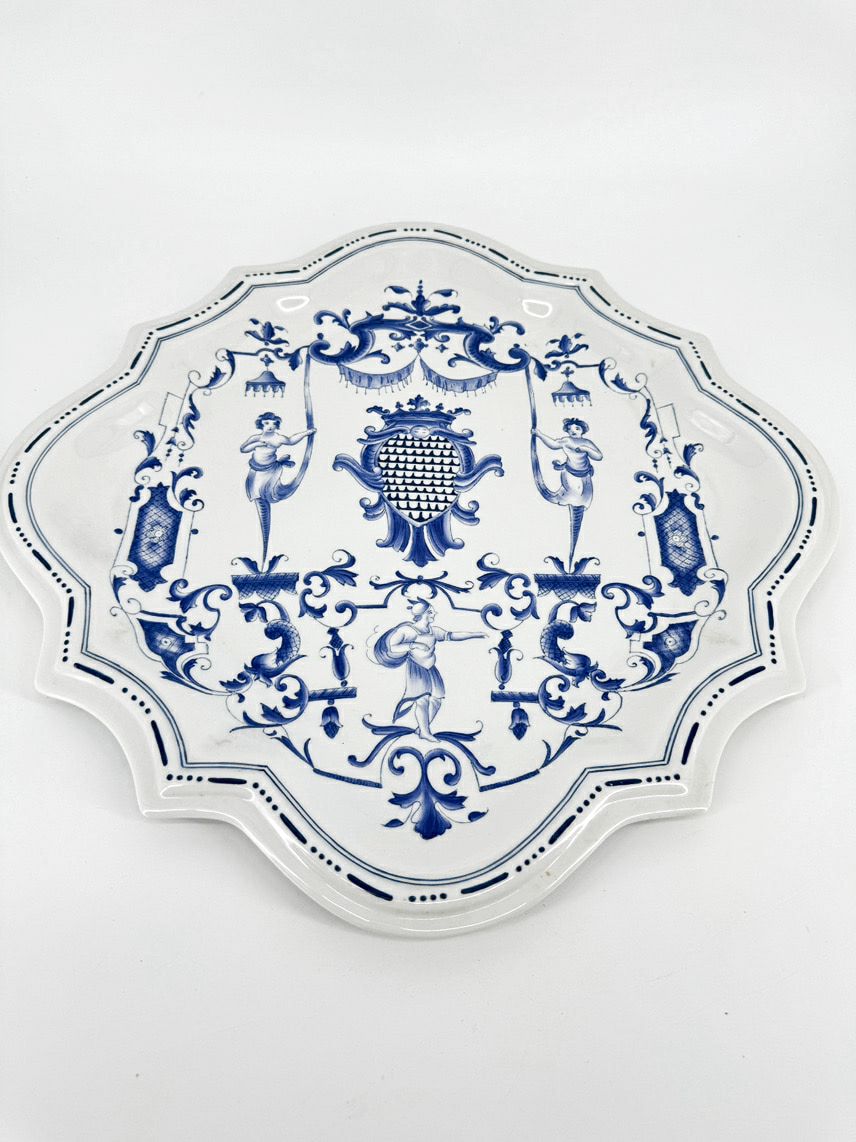 VINTAGE CHELSEA HOUSE Blue & White Porcelain Decorative Wall Plate