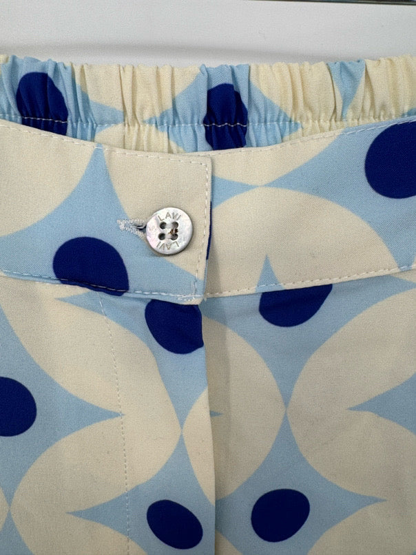 LAVI Size Wmn's L Blue & Cream Print Pants NWT