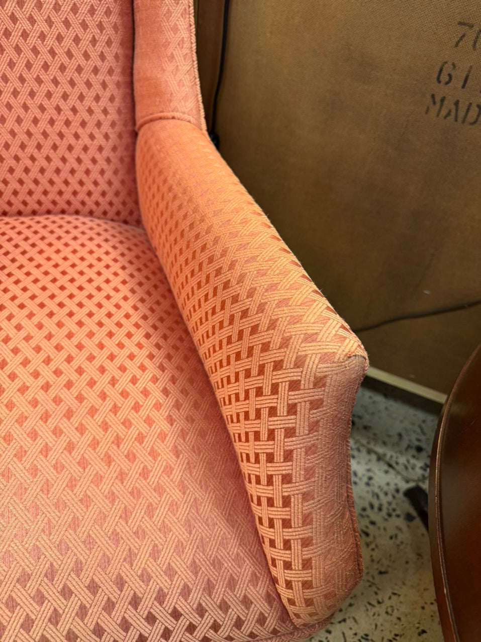 Salmon Wingback Chair