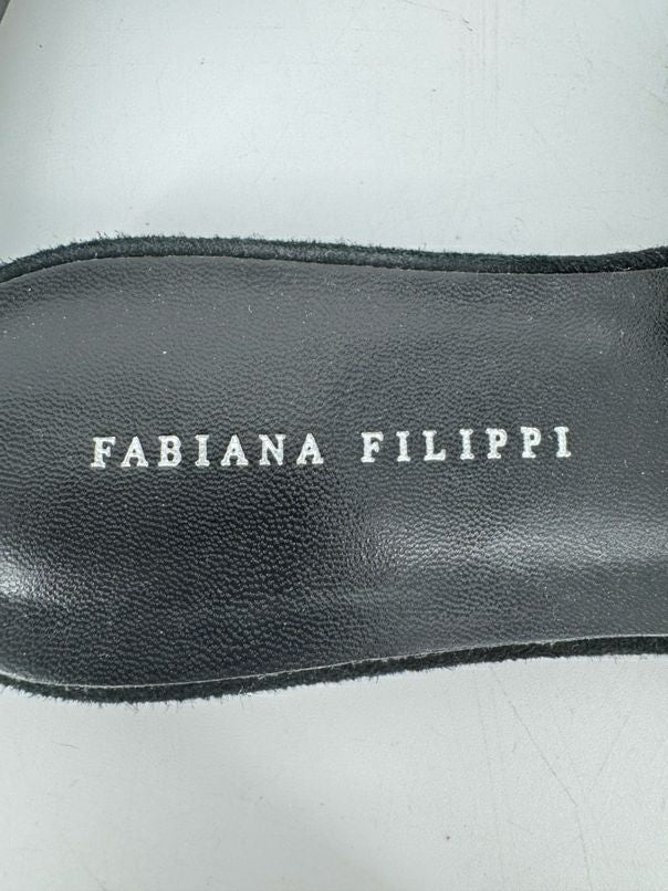 FABIANA FILIPPI Size 37 Black Crystal Detail Sandals
