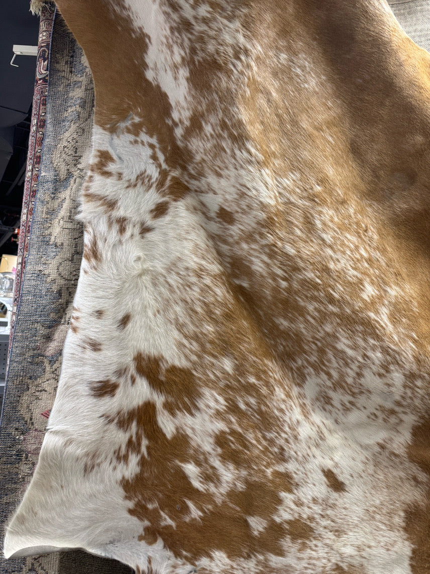 Tan & White Cowhide Area Rug