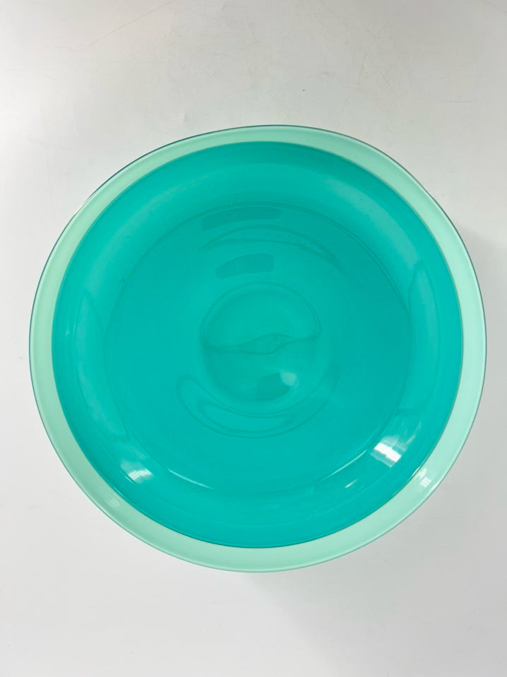 Aqua Glass Hand Blown Bowl