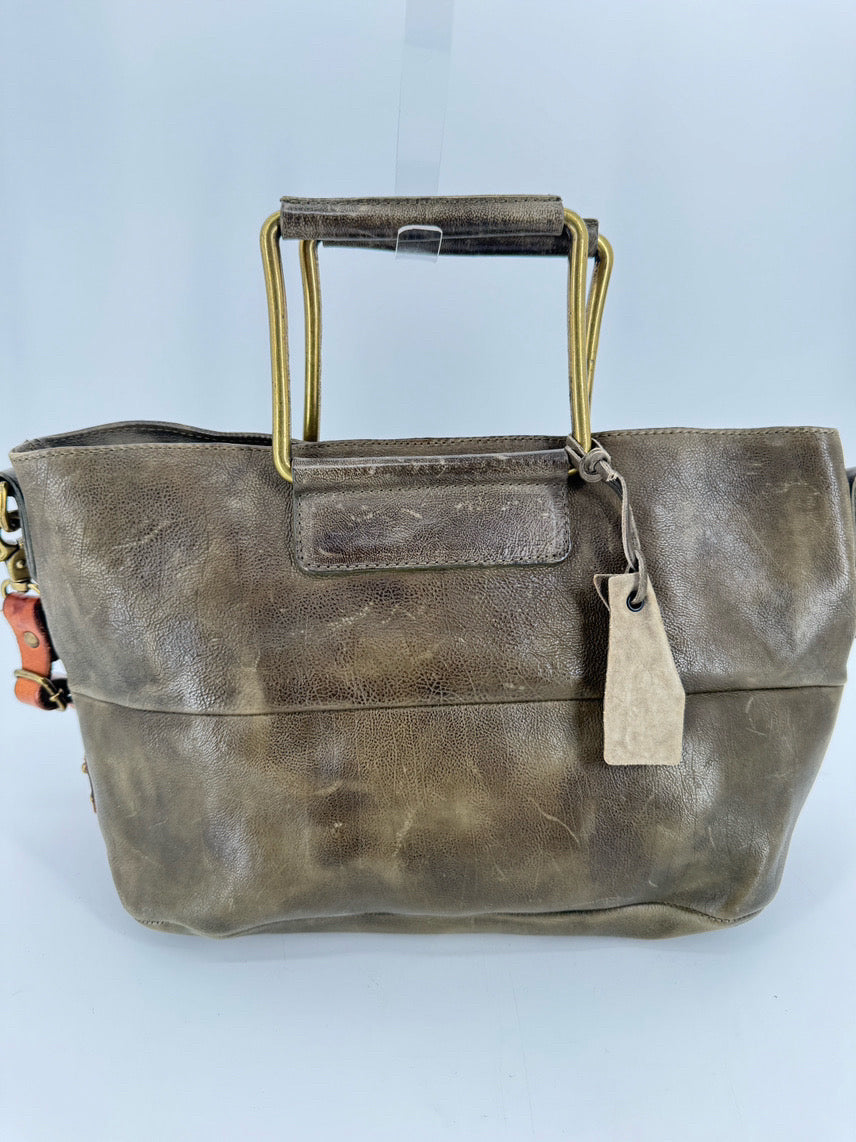 AS 98 Green Leather w/ Brass Hardware Purse