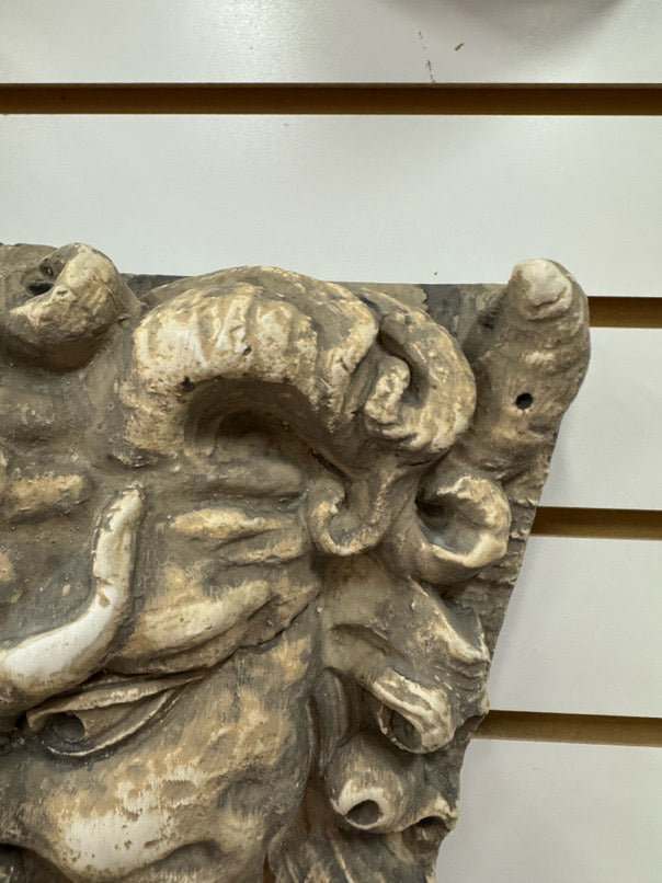 Plaster Grinning Man Wall Hanging Statuary