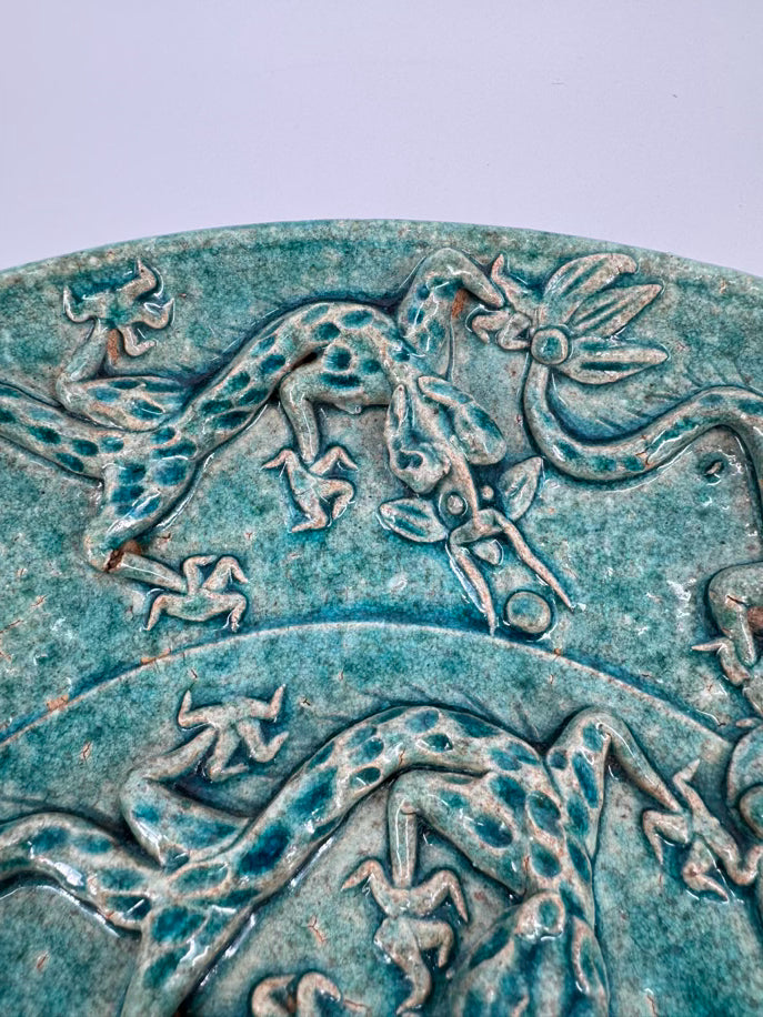 Teal Dragon Ceramic Decorative Plate
