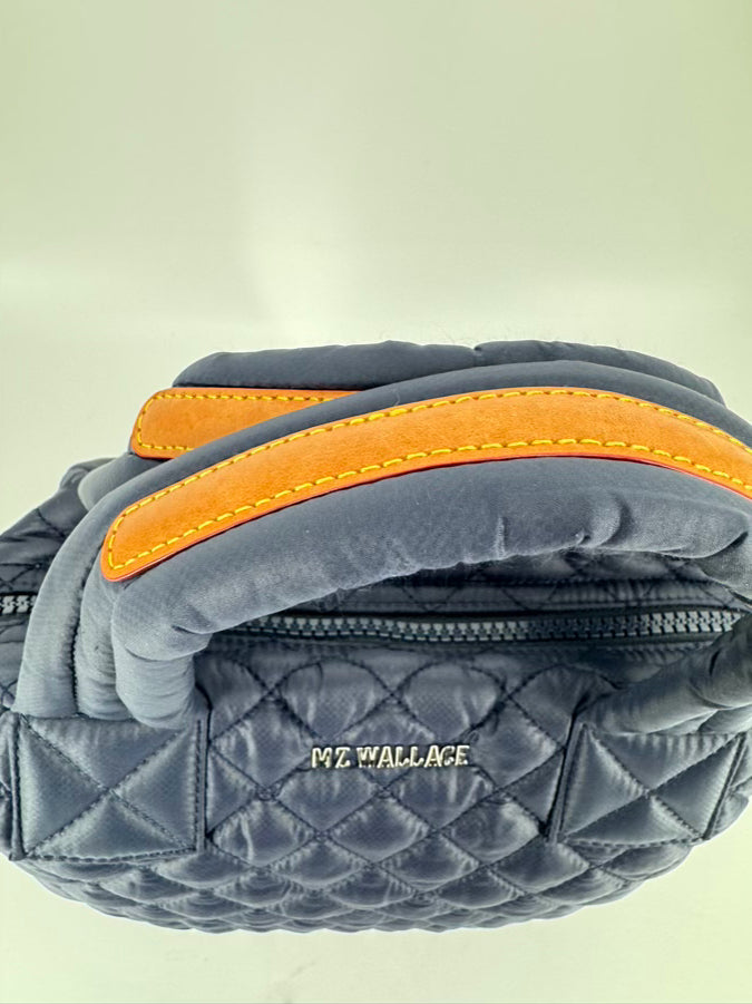 MZ WALLACE Navy Quilted Nylon Purse