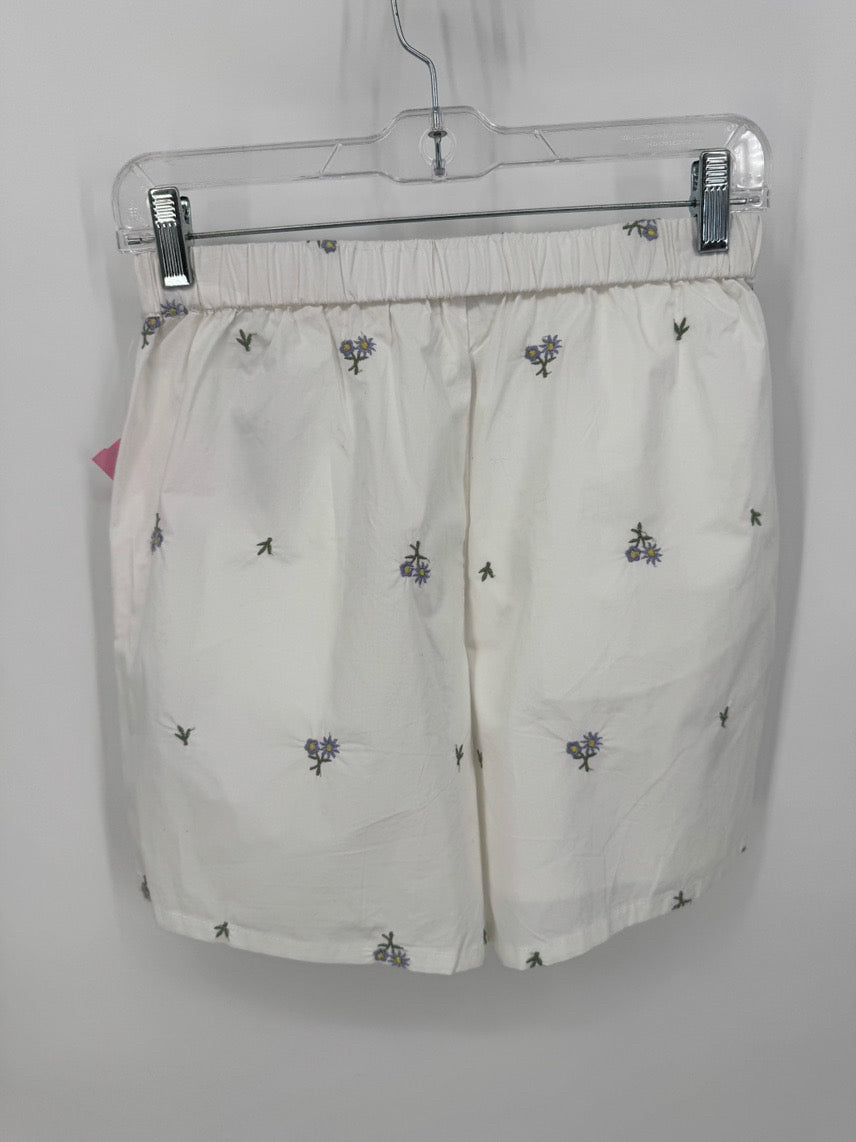 SOAKED IN LUXURY Size XS White Embroidered Floral 2 Piece Set