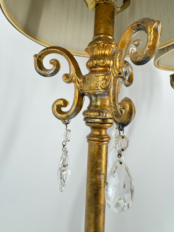 CURREY & CO. Brushed Gold w/ Prisms Pair of Buffet Lamps