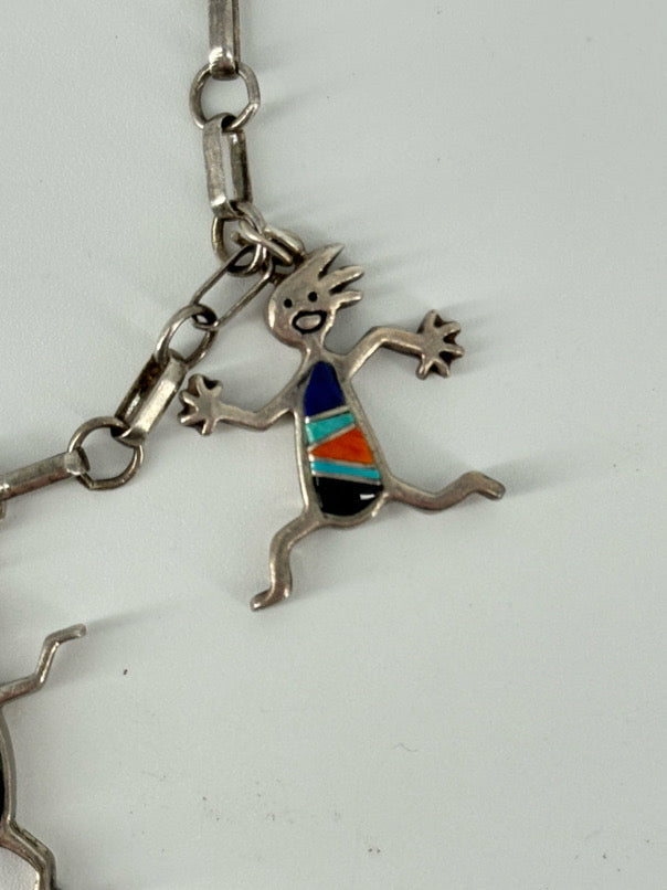ROCK CRITTERS Sterling Gemstone Details Charm Bracelet
