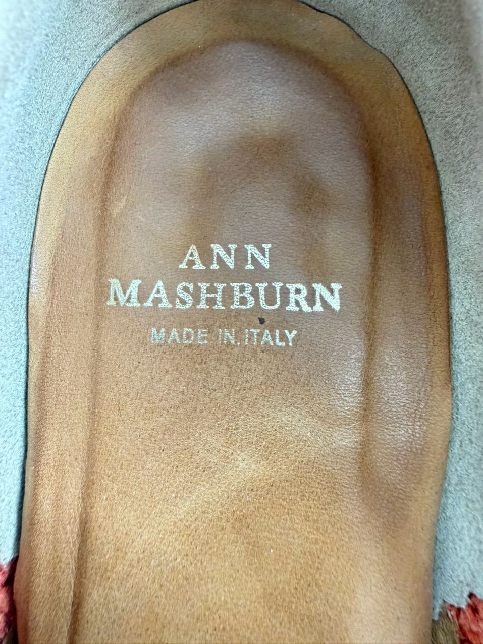 ANN MASHBURN Size 39 Orange Leather Loafers