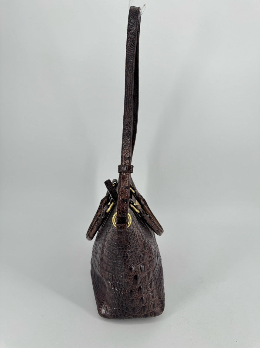 BRAHMIN Brown Embossed Leather Purse