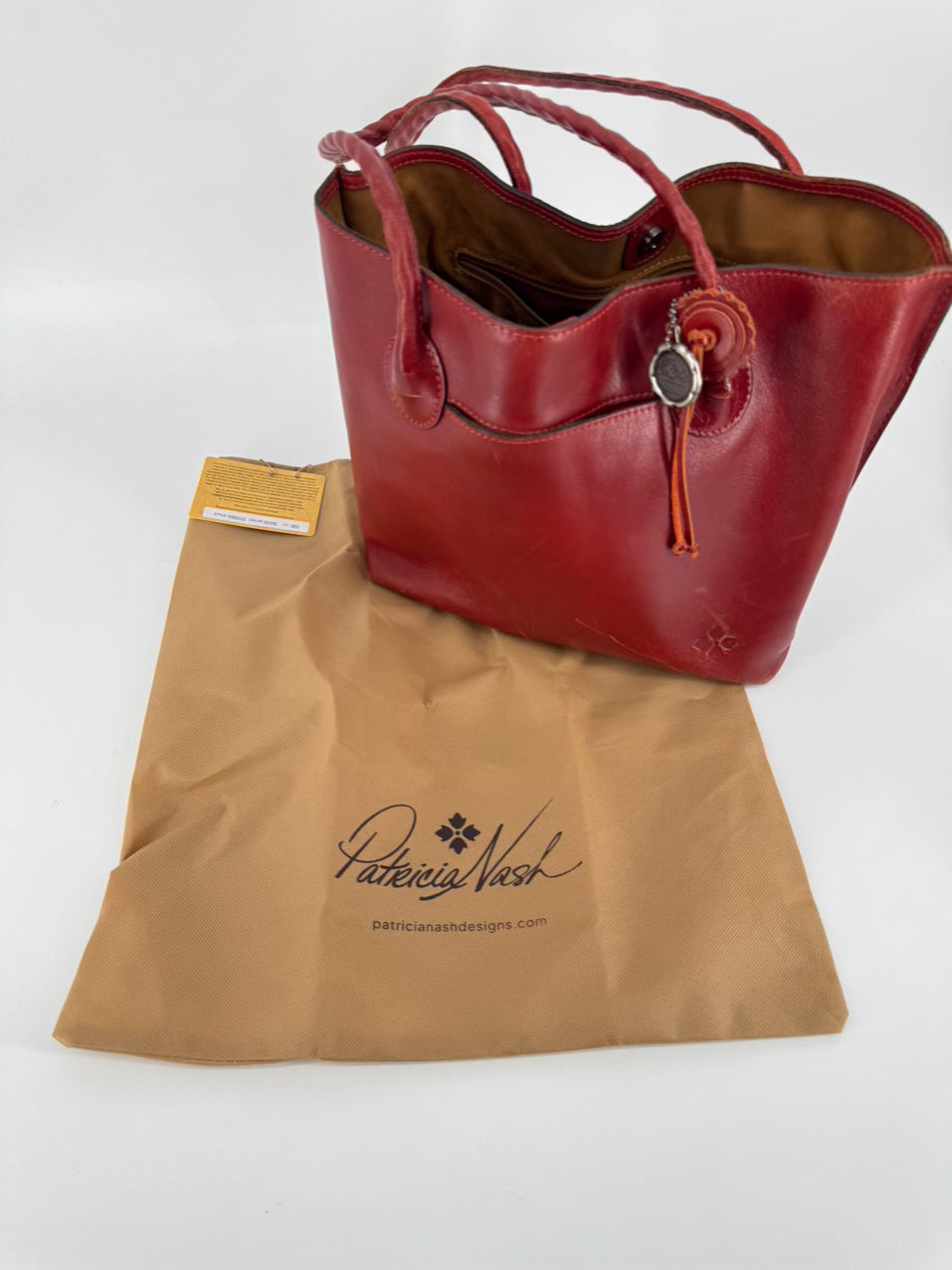 PATRICIA NASH Burgundy Leather Purse