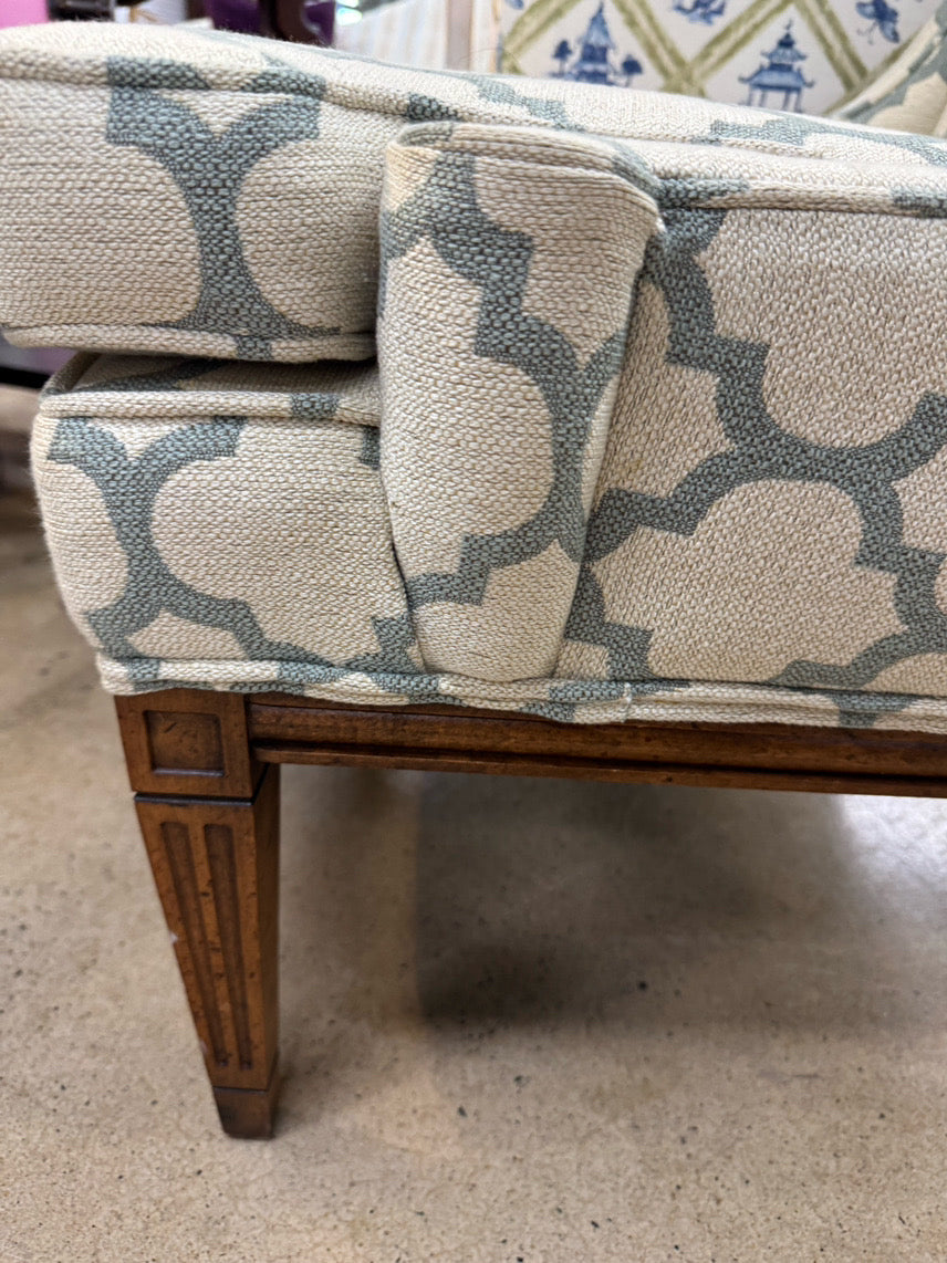 Aqua & Cream Geometric Chair