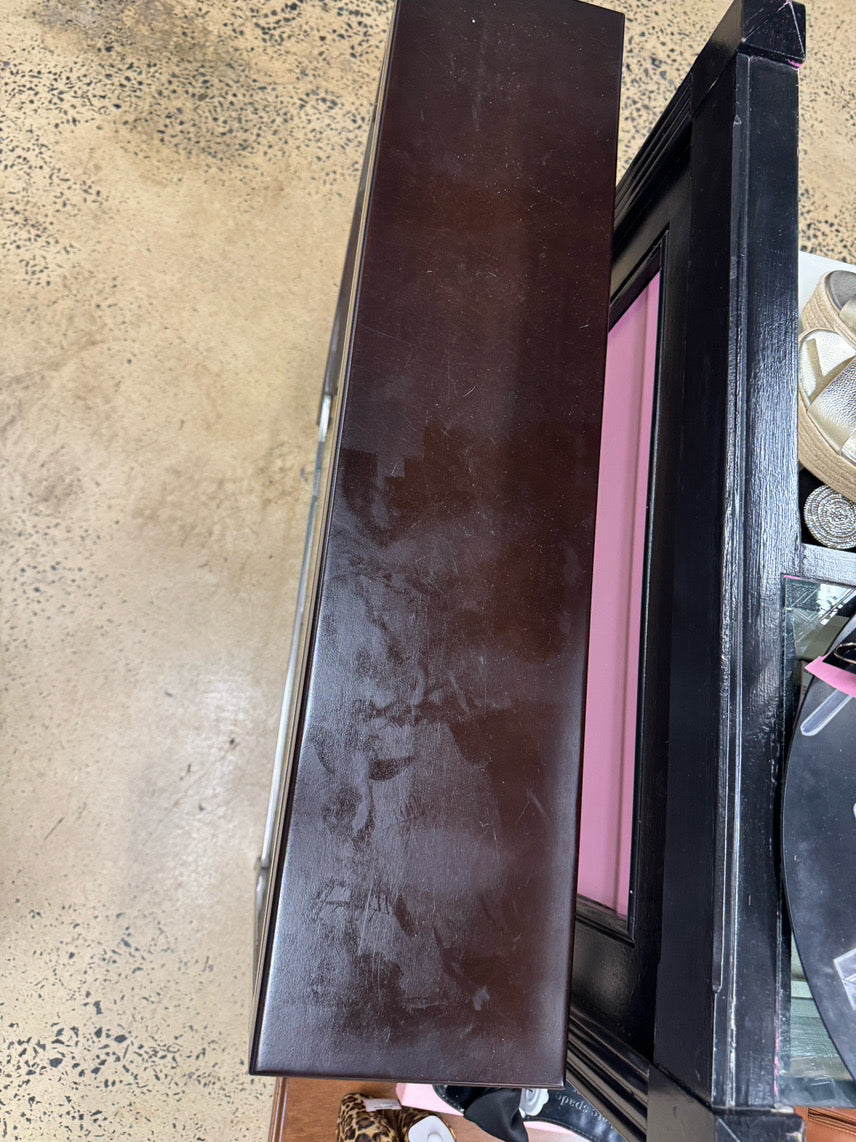 Dark Wood & Satin Finish Metal Sofa Table