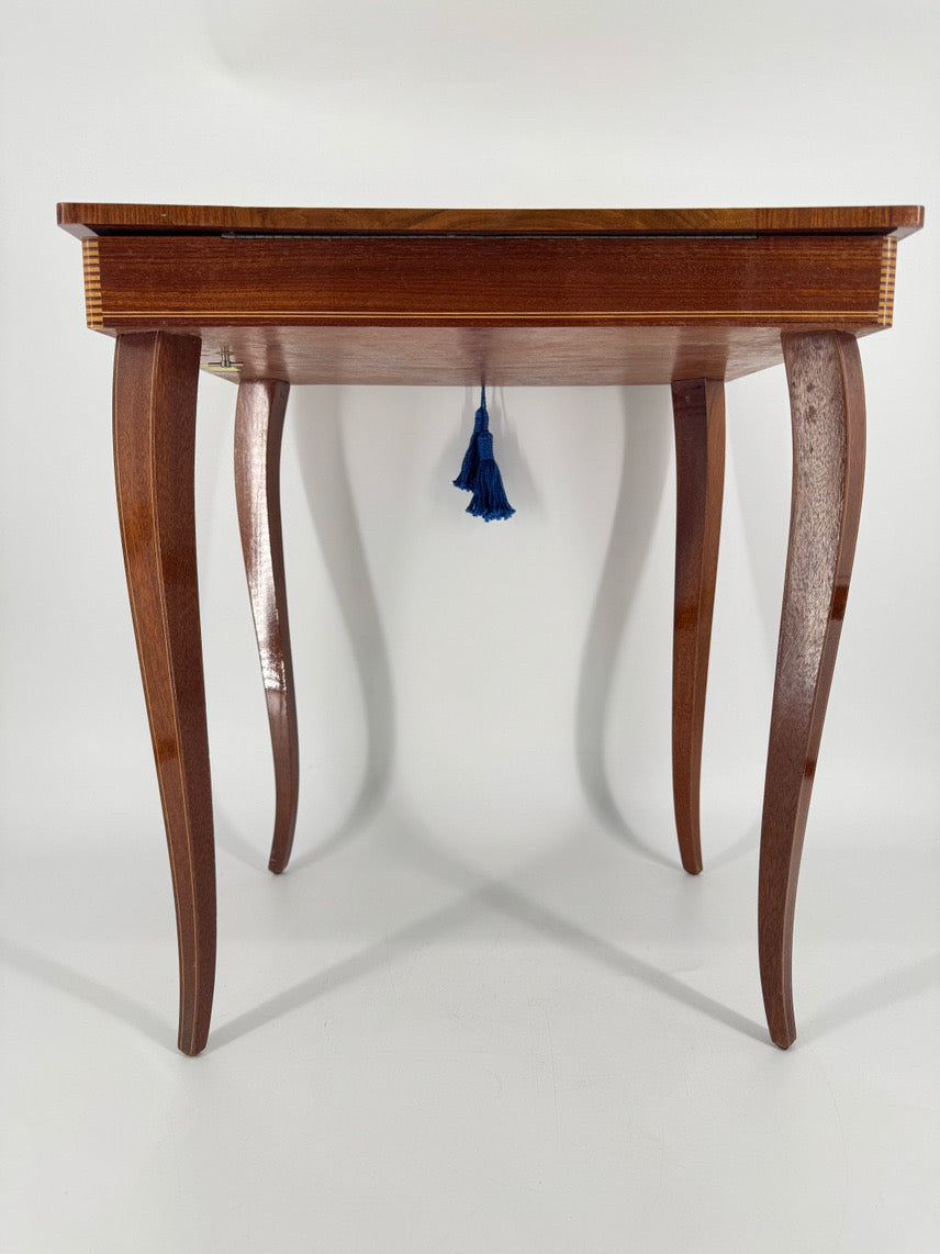 Wood Marquetry Music Box Side Table