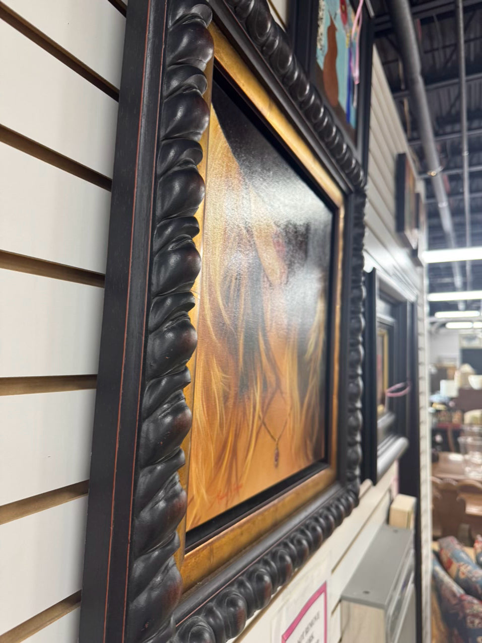 MAURO J. YRIGOYEN Lady in Hat Painting in Black Frame