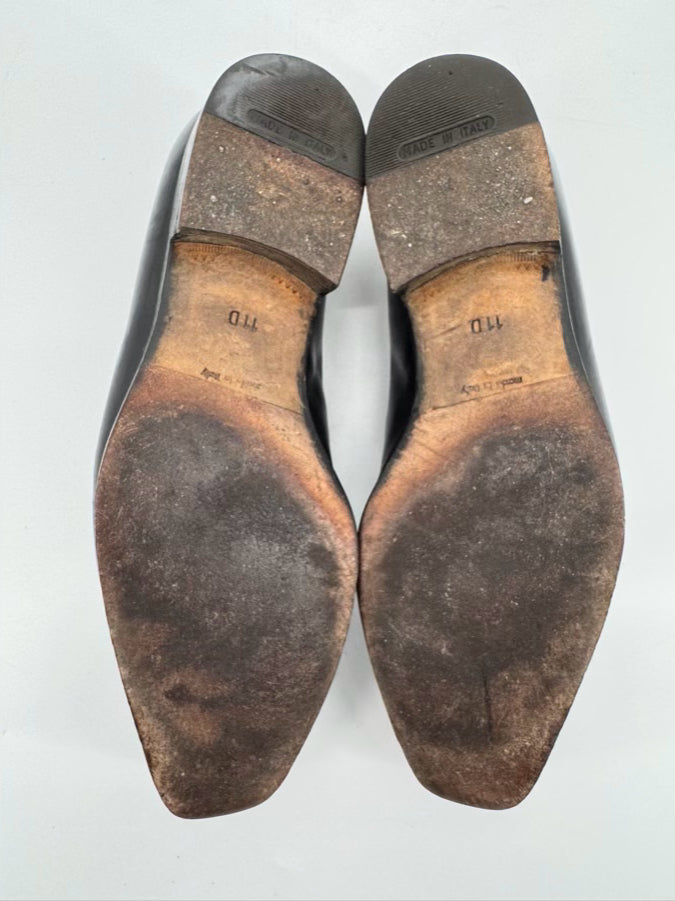 GUCCI Size 11 Black Leather Dress Shoes