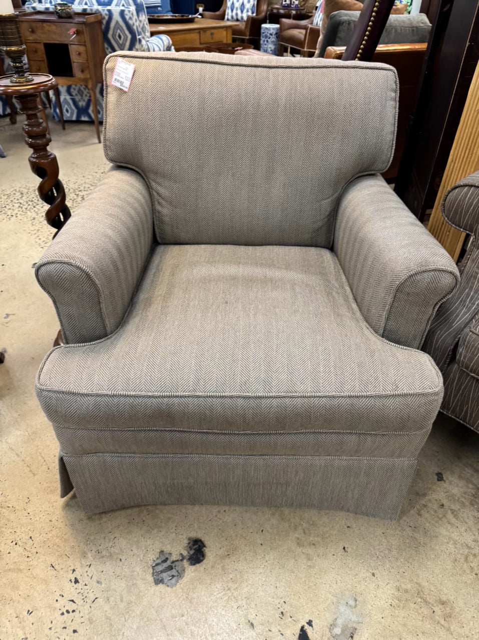 Gray Herringbone Chair