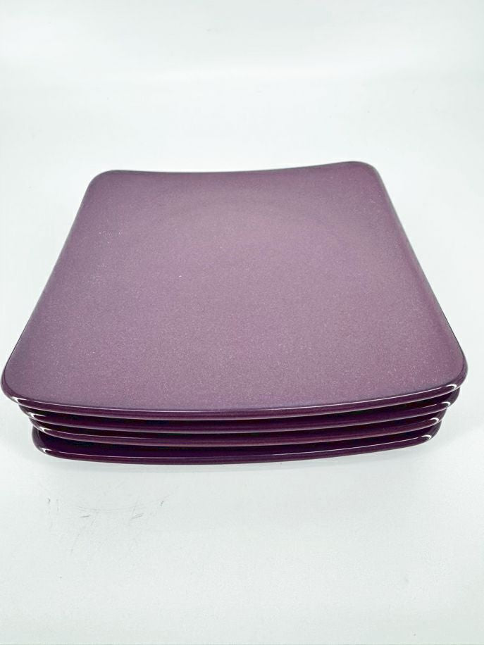 WAECHTERSBACH Plum Ceramic Square Set of 4 Salad Plates