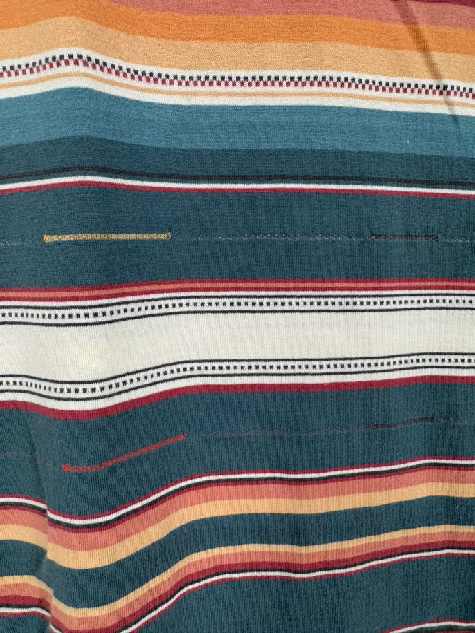 DOUBLE RL & CO Size S Teal & Orange Stripe T-shirt NWT