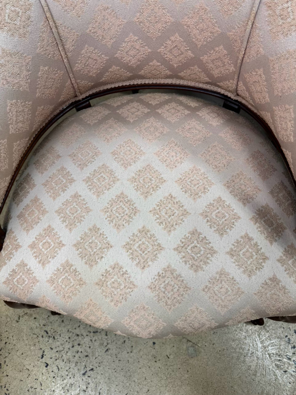 Wood Pink Upholstered French Chair