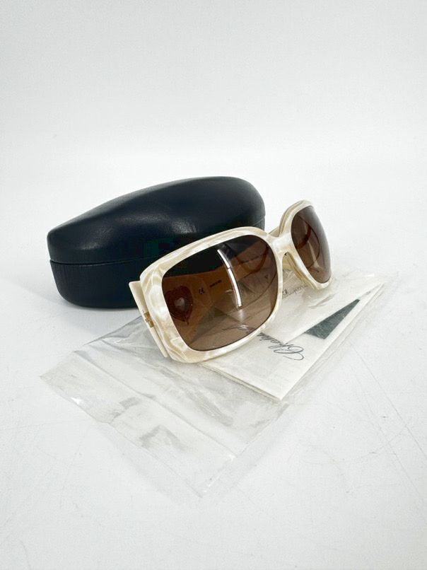 CHOPARD Ivory Marble Effect w/ Rose Gold Heart Detail Sunglasses