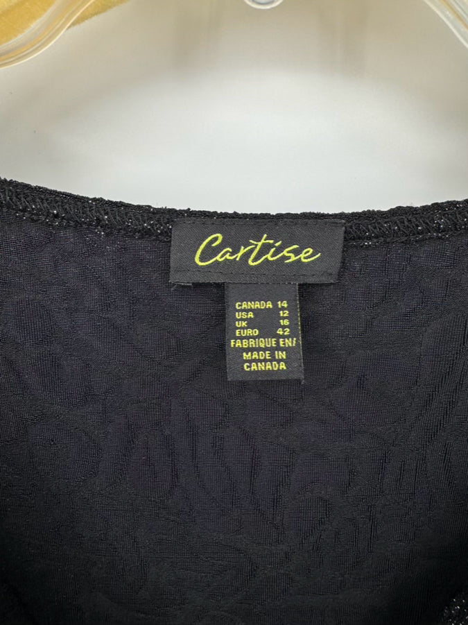 CARTISE Size 12 Black Textured Dress NWT