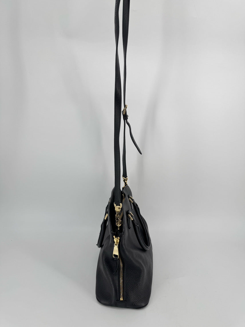 TORY BURCH Black Leather Tote Bag
