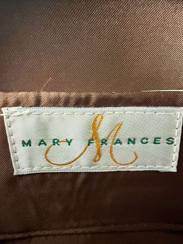 MARY FRANCES Beaded Tan, Brown & Teal Carmel Macchiato Gemstone Purse NWT