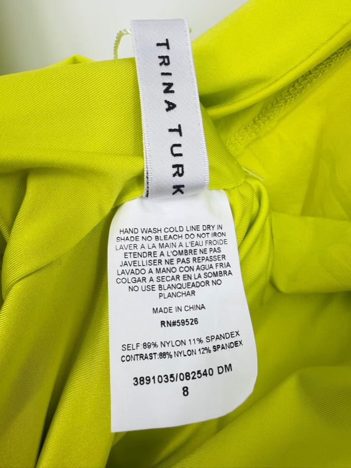 TRINA TURK Size Wmn's 8 Chartreuse 1pc Swimsuit NWT