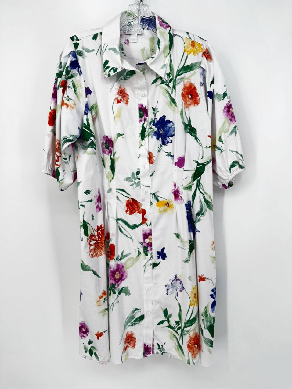 SCAPA Size M White & Multi-Color Floral Dress
