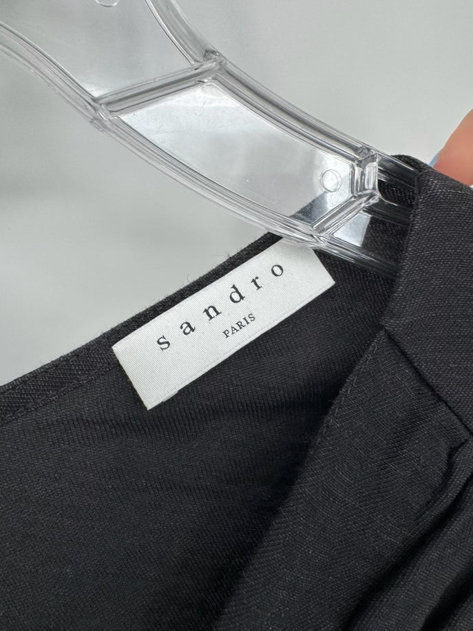 SANDRO Size 36 Black Cutout Detail Dress