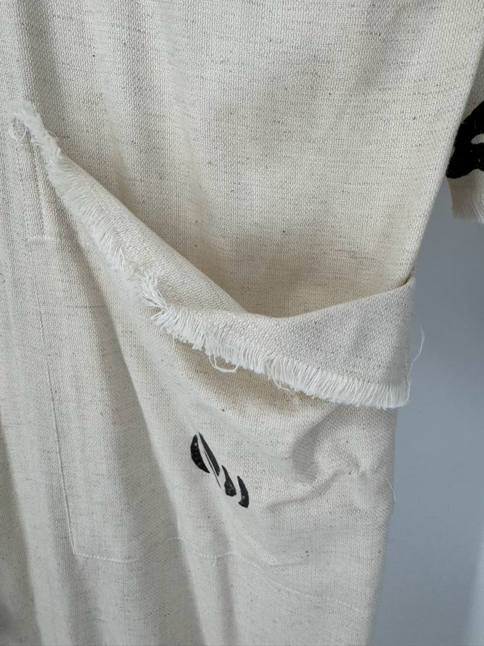 IKIKIZ Size O/S Beige Tassel Wood Block Print Robe NWT