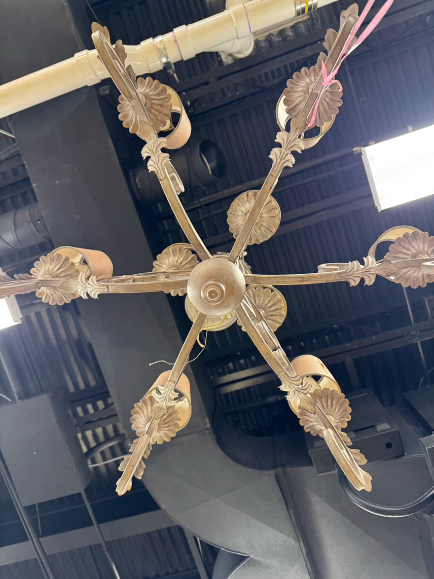FINE ART LAMPS Taupe 2-Tier 6-Arm Chandelier