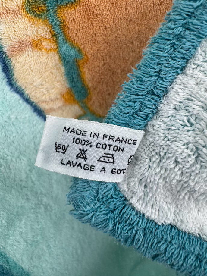HERMES Blue & Tan Shell Beach Towel