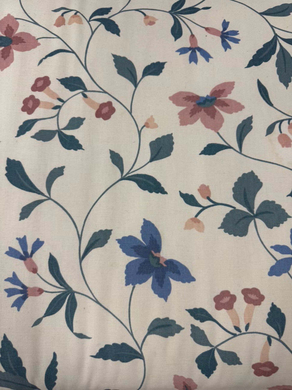 VINTAGE Blue & Pink Floral Chippendale Sofa
