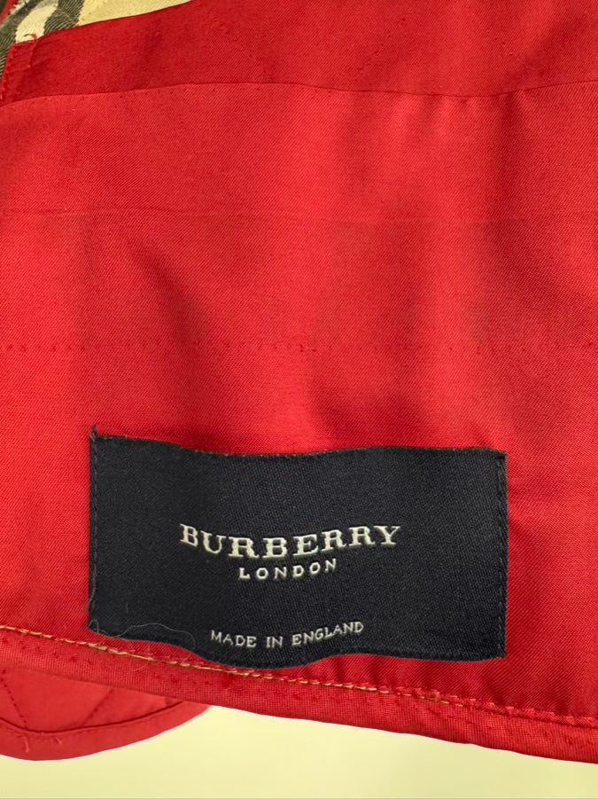 BURBERRY LONDON Size L Red Quilted Novacheck Jacket