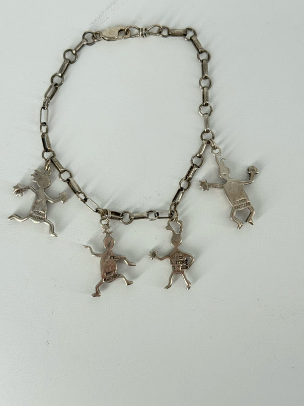 ROCK CRITTERS Sterling Gemstone Details Charm Bracelet