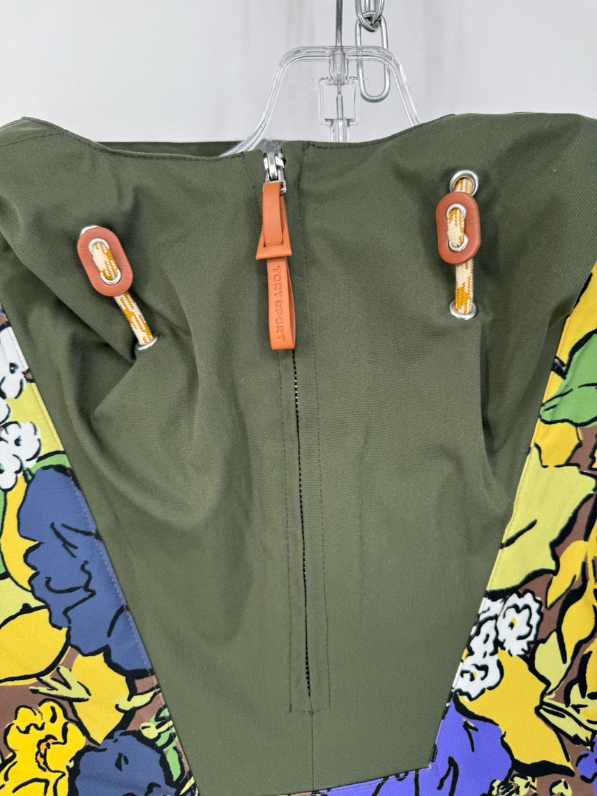 TORY BURCH Size S Multi-Color Floral Half-Zip Rain Jacket NWT