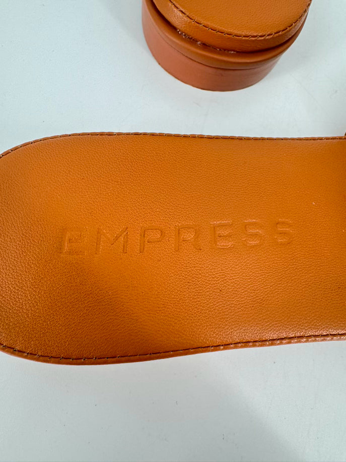 EMPRESS Size 43 Cognac Leather Sandals