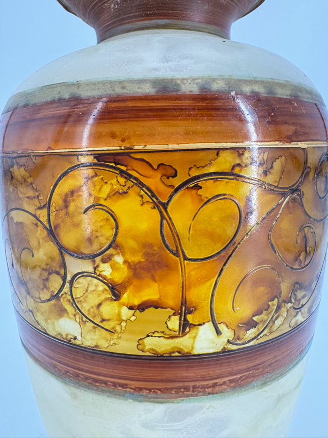 MURANO Cream & Tan Decorative Vase
