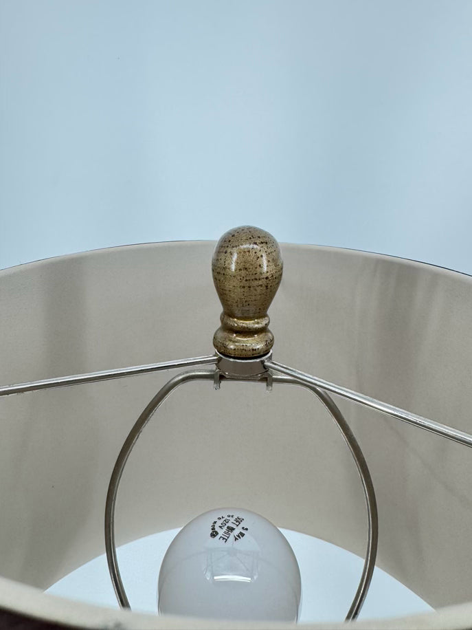 Gold & Green Ceramic Birds Lamp