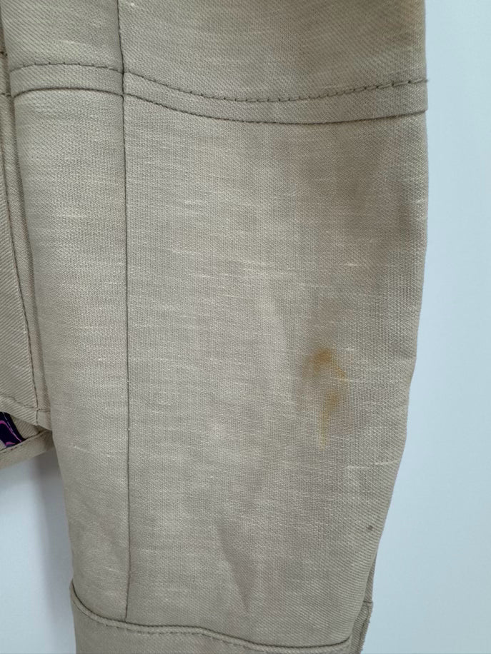 MISSONI Size 6 Beige Linen Blend Jacket