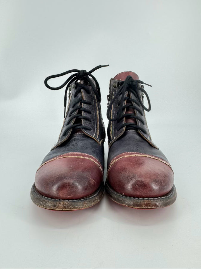 BED STU Size 9.5 Patchwork Leather Boots